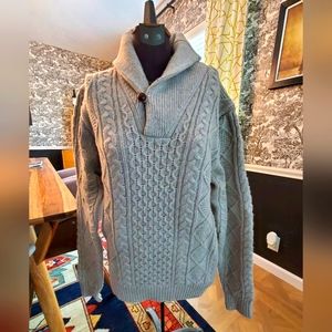 Men's cable-knit sweater, J Crew, size L